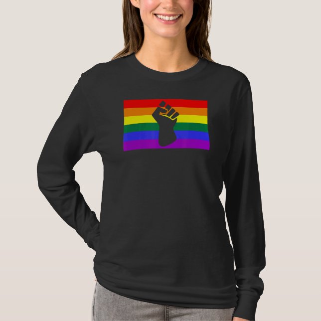 Camiseta Imagem Preta do Protesto - Ponta Lgbtq Orgulho gay (Frente)