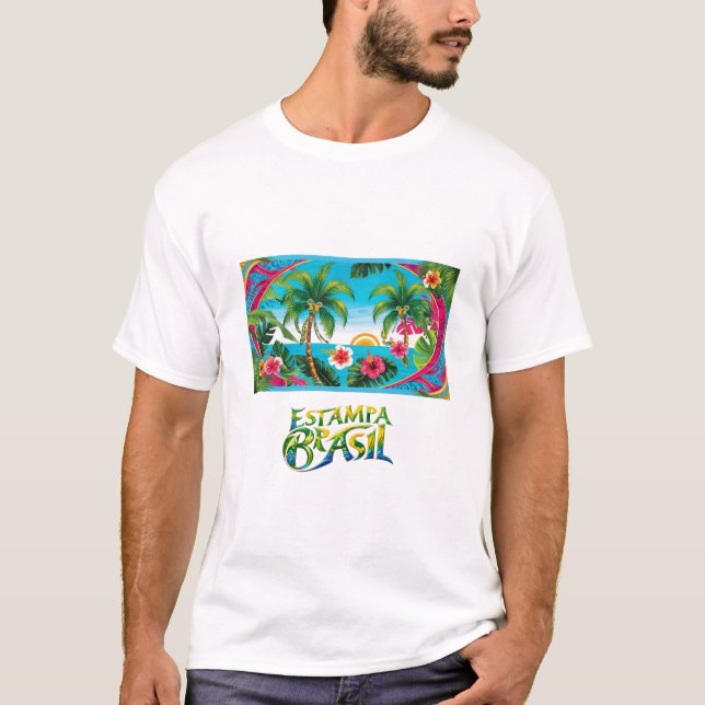 Camiseta Imagem tropical (Frente)