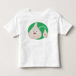 Camiseta Imagem vegetal do desenho animado de alho cúprico