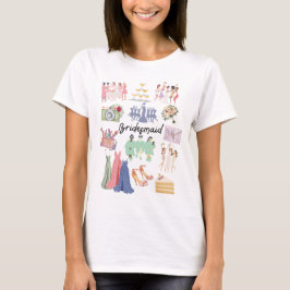 Camiseta Imagens de casamento em aquarela suave DAMAS DE HO