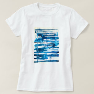 Camiseta Imagens de cor da água abstrato azul