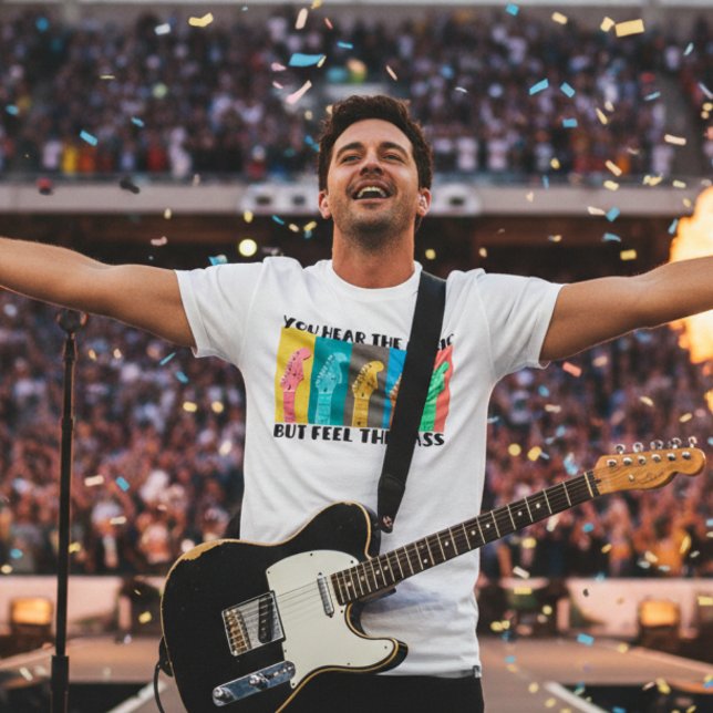 Camiseta Imagens de violão e música retrô dos anos 70 (Criador carregado)