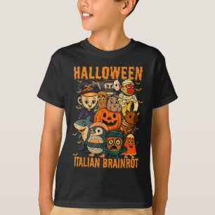 Camiseta Imagens do Brainrot Italiano Caracteres do Hallowe