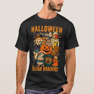 Camiseta Imagens do Brainrot Italiano Caracteres do Hallowe