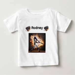 Camiseta Imagens do Nome Rodney e Beisebol,