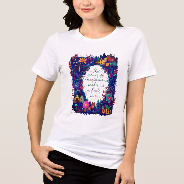 Camiseta Imaginação Desencadeada Sonho De Floresta Vibrante (Frente)