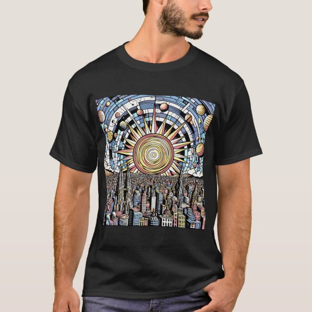 Camiseta Imaginação do Sistema Solar Espacial#5 (Frente)