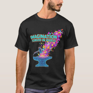 Camiseta Imaginação formada em pixels