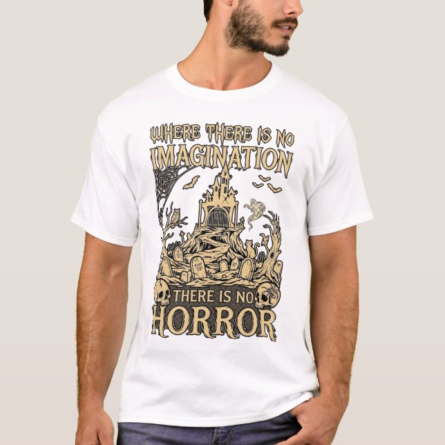 Camiseta Imaginação Horror Halloween Casa Assombrada Cemité (Frente)