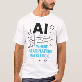 Camiseta Imaginação IA Encontra Tee Lógica | Tecnologia cri