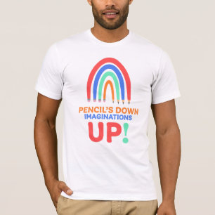 CAMISETA IMAGINAÇÕES DO LÁPIS PARA BAIXO PROFESSOR DE ART