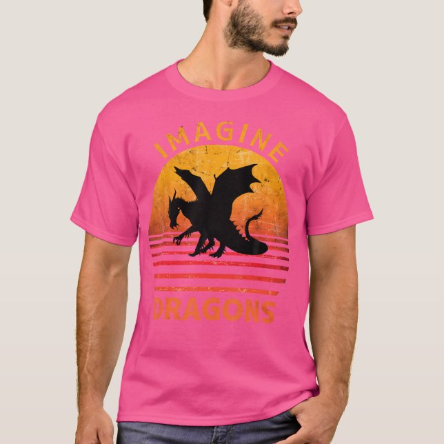 Camiseta Imagine Dragões Mágicos e Mitológicos de Fantasia  (Frente)