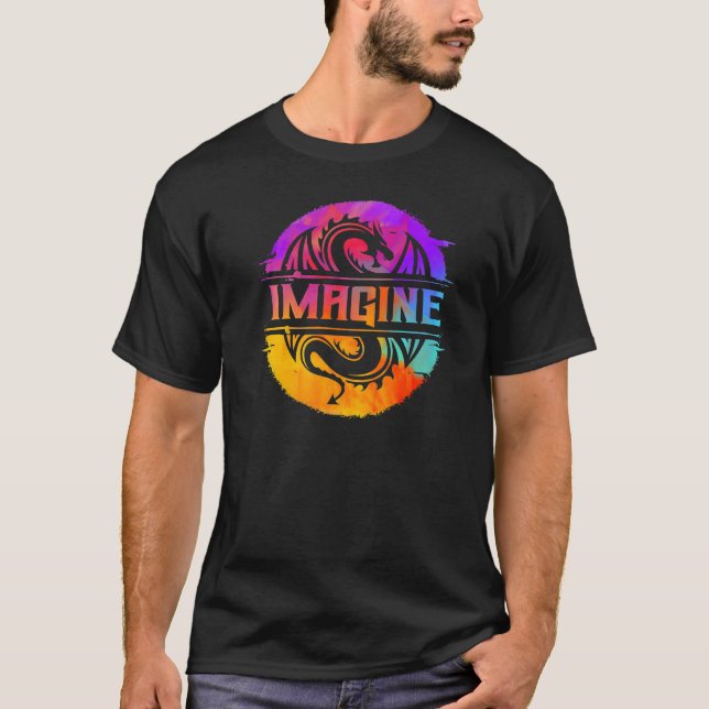 Camiseta Imagine Fantasy Dragon Retro Tribal (Frente)