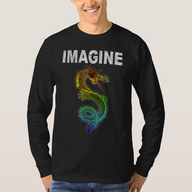 Camiseta Imagine Fantasy Dragon Retro Tribal (Frente)