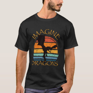 Camiseta Imagine o estilo fantasia do dragão mito