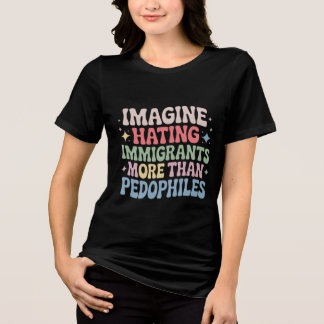 Camiseta Imagine Odiar Imigrantes , Protestos de Direitos H