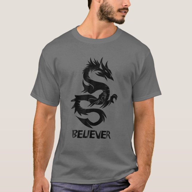 Camiseta Imagine, Sonho, Acredite | Fantasy Dragon Tattoo (Frente)