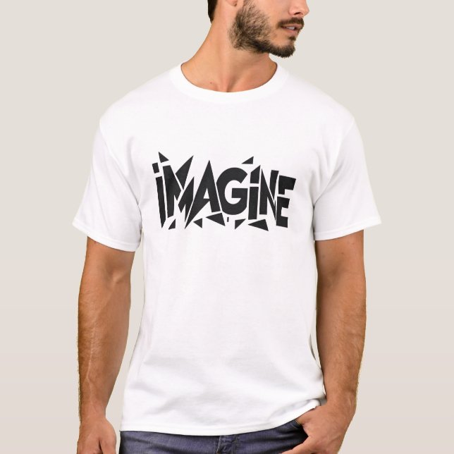 Camiseta Imagine Tipografia Geométrica Negrita (Frente)