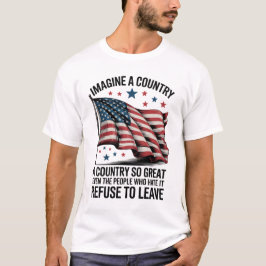 Camiseta Imagine Um País Tão Grande Bandeira Americana Vint