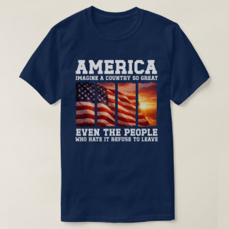 Camiseta Imagine um País Tão Grande Pôr do Sol Patriótico E