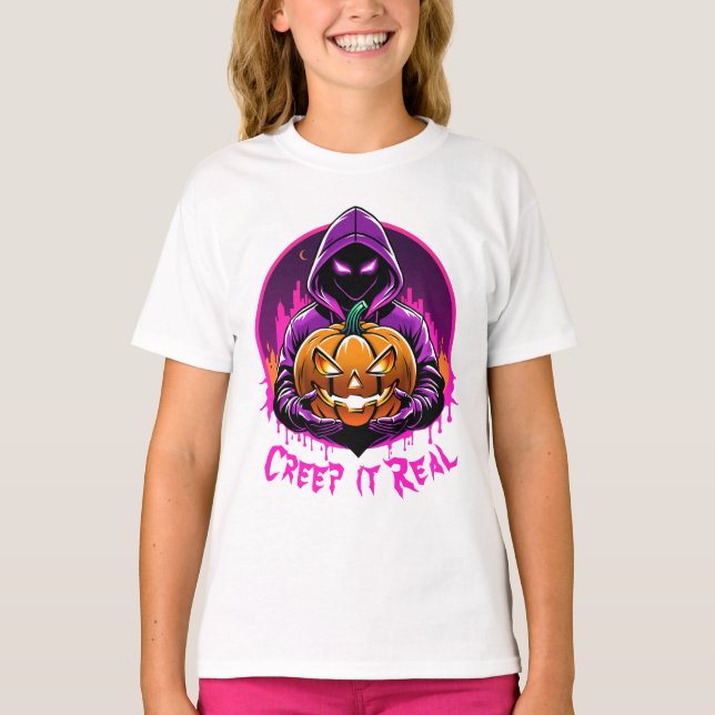 Camiseta Imaginem o Halloween Real, Horror (Frente)