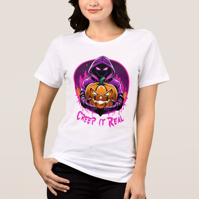 Camiseta Imaginem o Halloween Real, Horror (Frente)