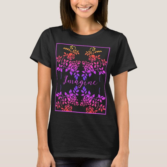Camiseta Imaginem palavras Abstrato-inspiradoras Rosa (Frente)