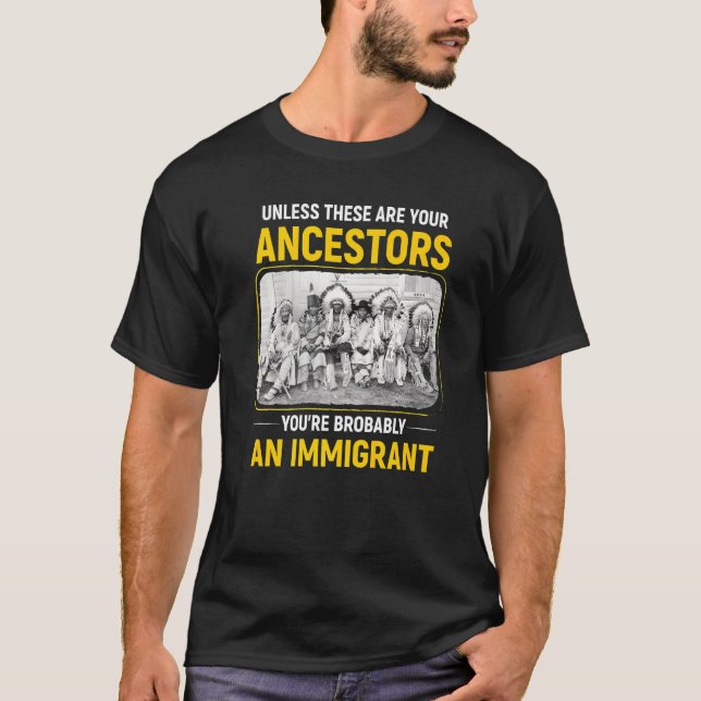 Camiseta Imigração Nativa Americana (Frente)