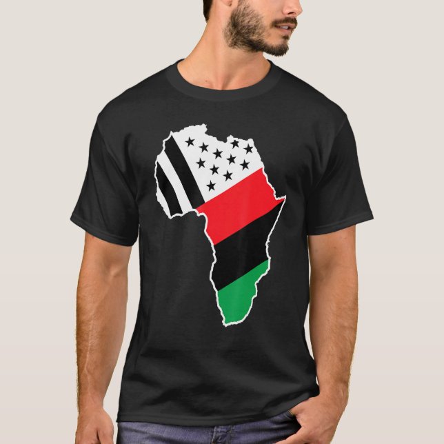 Camiseta Imigrante Afro-Americano de História Negra Mês Fla (Frente)