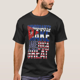 Camiseta Imigrantes Cubanos Tornam a América Grande Gráfico