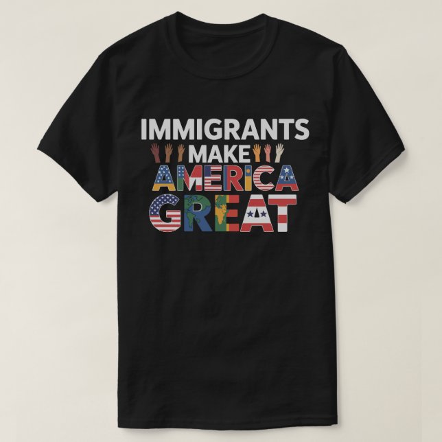 Camiseta Imigrantes fazem Excelente na América 2025 | Pró-i (Frente do Design)