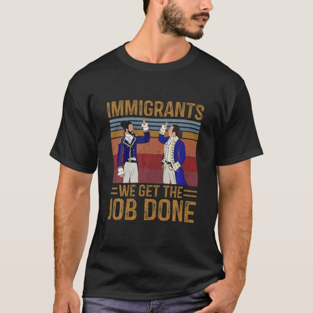 Camiseta Imigrantes: Retrô Vintage Música (Frente)