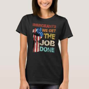 Camiseta Imigrantes Vintage Bandeira Americana Temos Trabal