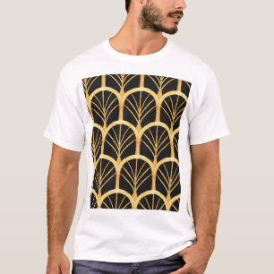 Camiseta Imitação Dourada Desenhada à Mão Aquarela