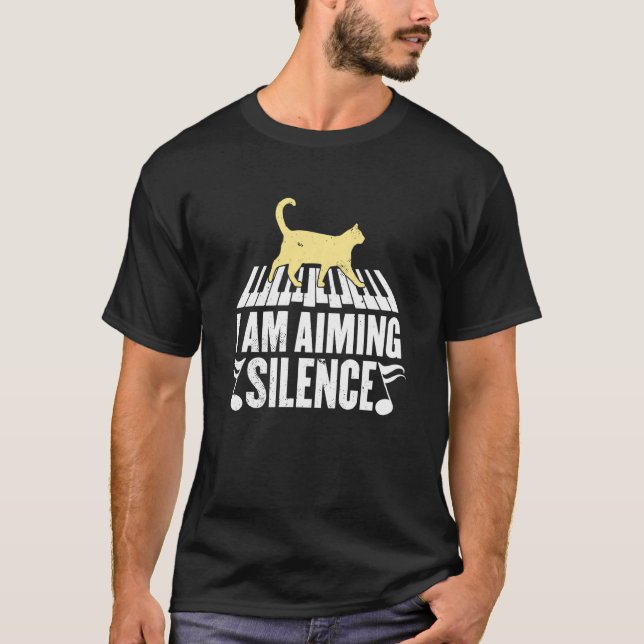 Camiseta Imitando Silêncio Com Um Gato Bem Sucedido Eu Cami (Frente)