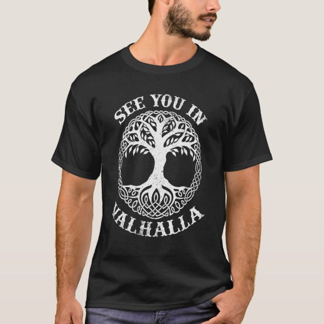 Camiseta Imitologia Nórdica Retroativa Vê-Te Em Valhalla Yg (Frente)