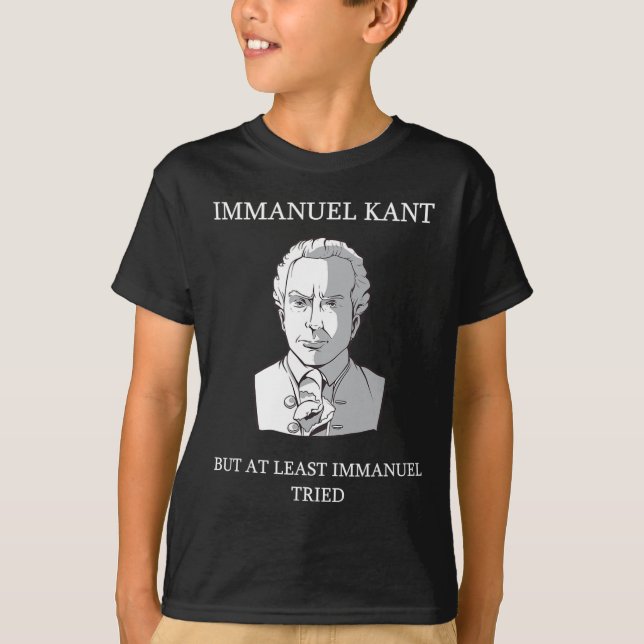 Camiseta Immanuel Kant Funny Filosofia Dizendo Presente (Frente)
