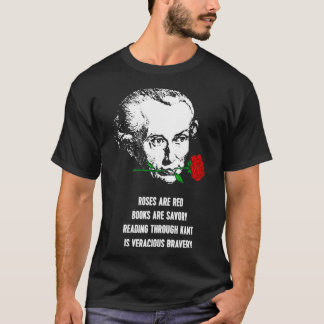Camiseta Immanuel Kant Rosas São Poema De Filosofia Vermelh