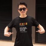 Camiseta Imobilizador Funny Imobiliário<br><div class="desc">O Funny Real Estate Agent Realtor cita a camisa com a engraçada definição de um corretor e seu trabalho. Este produto faz uma ideia de presente de excelente no Natal ou Aniversário para cada corretor imobiliário,  corretor imobiliário,  vendedor de imóveis e agente imobiliário. Compre agora.</div>