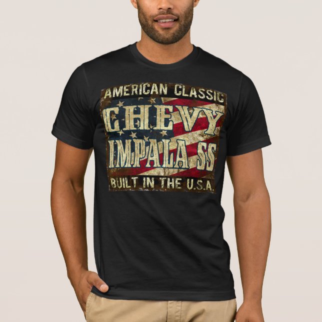Camiseta Impala SS de Chevy - carro clássico construído nos (Frente)