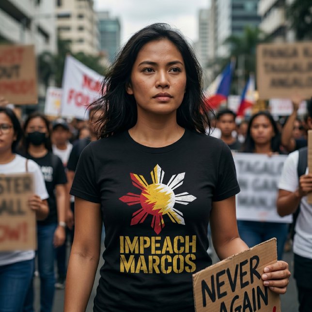 Camiseta Impeachment de Marcos Protesto Filipino Corrupção (Criador carregado)