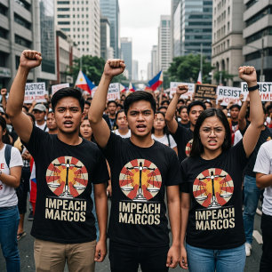 Camiseta Impeachment Marcos Corrupção Filipina Protesto