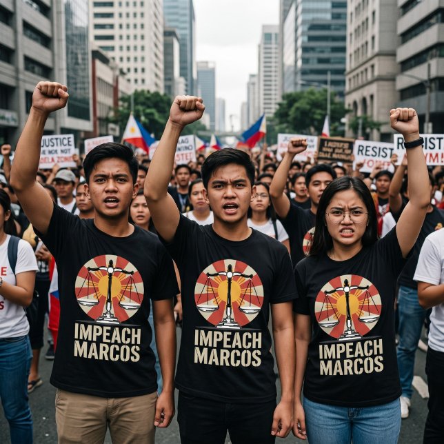 Camiseta Impeachment Marcos Corrupção Filipina Protesto (Criador carregado)