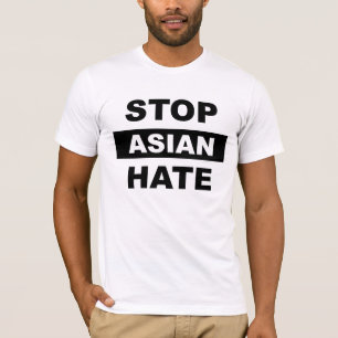 Camiseta Impedir logotipo preto do slogan anti-racismo asi