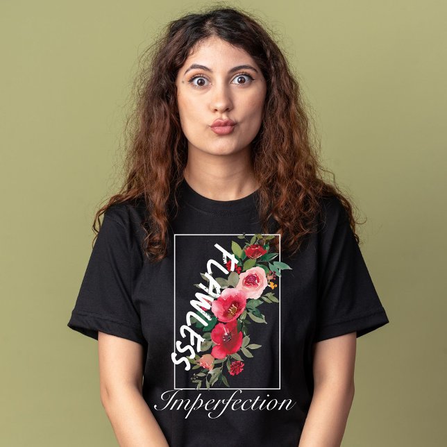 Camiseta imperfeição imperfeita flores cor-de-água rosa (Criador carregado)