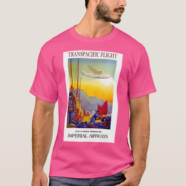 Camiseta Imperial Airways Vintage Transpacific Flight Impre (Frente)