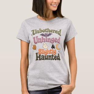 Camiseta Imperturbável & Assombrado - Halloween Fofo e Retr