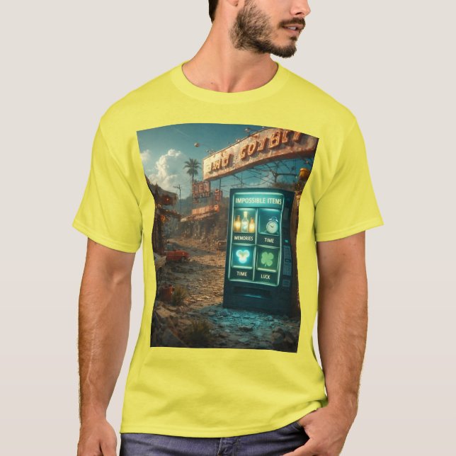 Camiseta Impossible Items Vending Machine – Surreal Retro D (Frente)