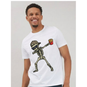 Camiseta imposto do pai Esqueleto fazendo Dabbing com batat