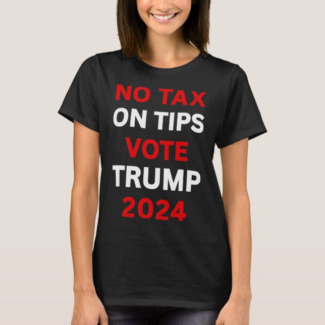Camiseta Imposto Sobre Dicas Votem Trump 2024 Devolva A Amé (Frente)